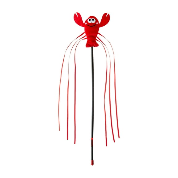 Vibrant Life Wiggle Lobster Wand Teaser Cat Toy with Catnip, 18"