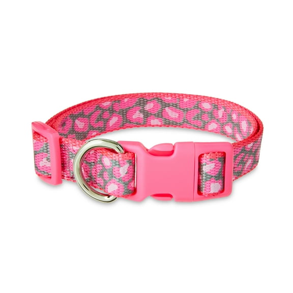 Vibrant Life Cheetah Print Reflective Dog Collar, Pink, Medium