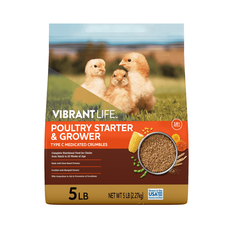 Vibrant Life Poultry Starter and Grower Type C Medicated Crumbles