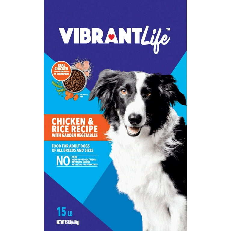 Vibrant Life Chicken and Rice Flavor Dry Dog Food 15lbs. Bag