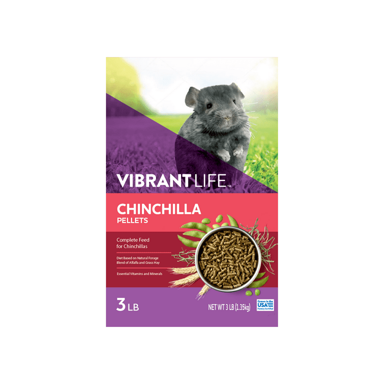 Vibrant Life Chinchilla Diet 3LB Nutritious Small Pet Food with