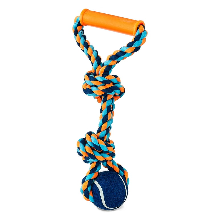 Vibrant Life Chomp Tug Buddy Rope Toy for Moderate Chewers Blue