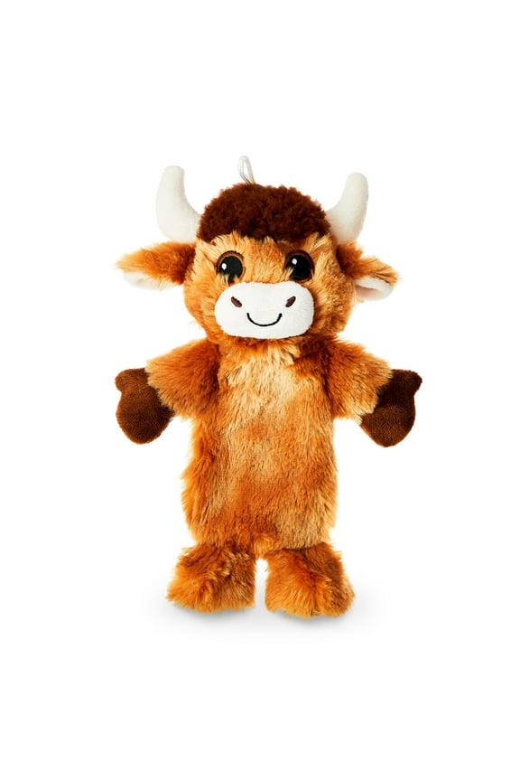 Cozy Buddy 11.5 inch Longhorn Cow Squeaky Plush Dog Toy