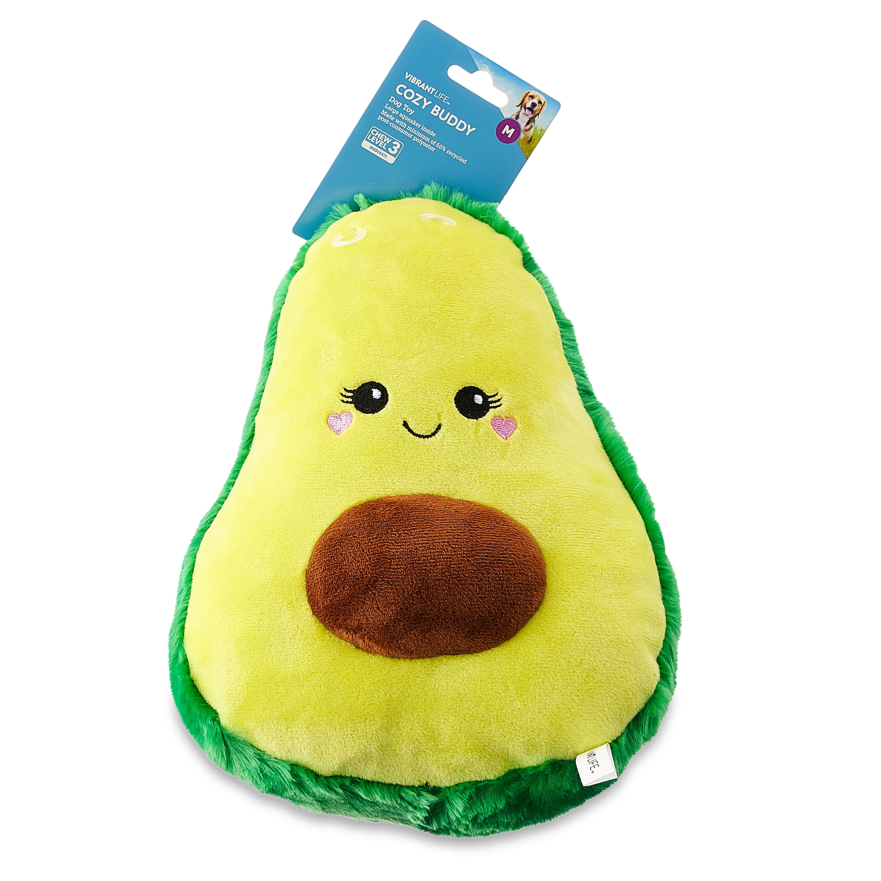 Vibrant Life Cozy Buddy Avocado Plush Medium Chew Level 3 Walmart