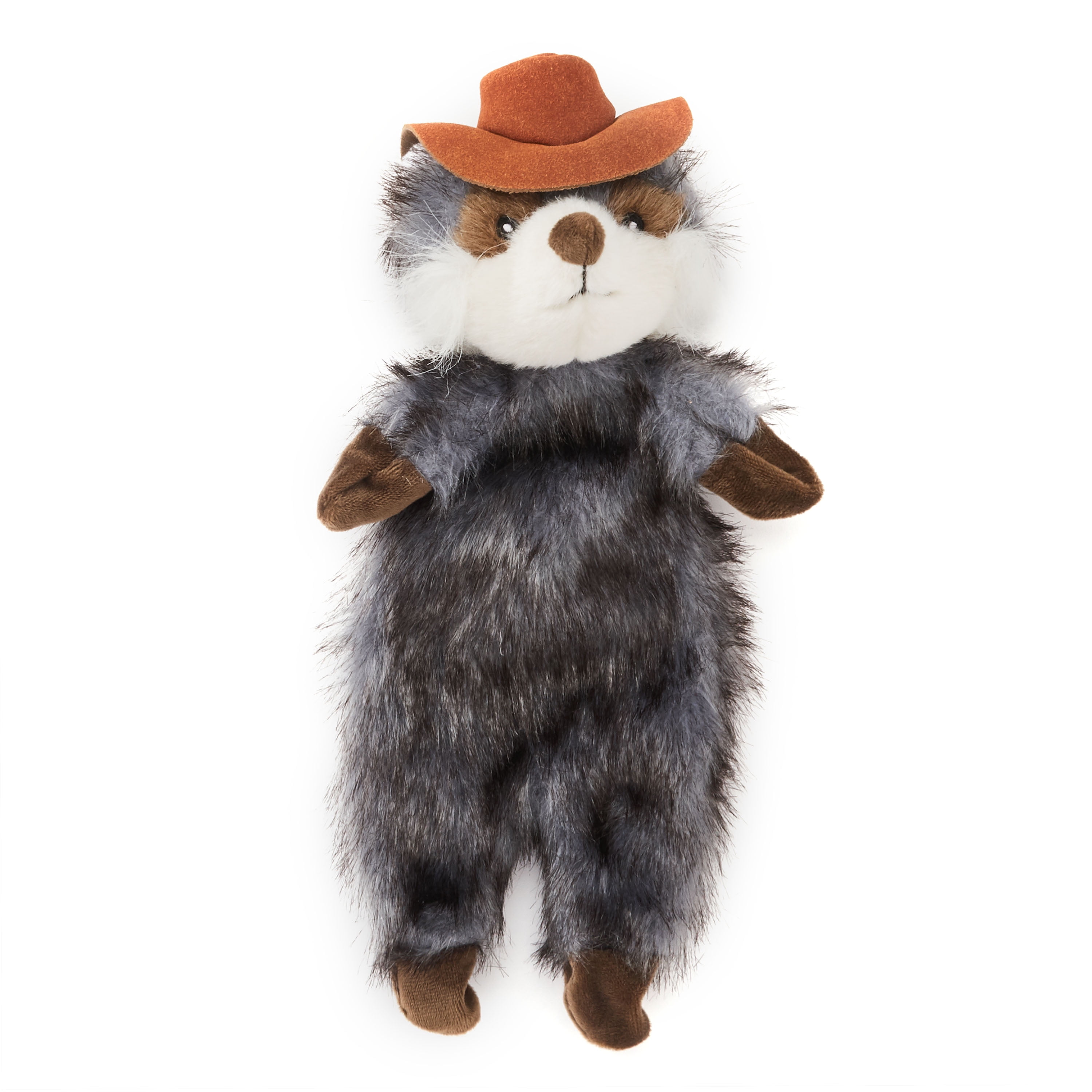 Vibrant Life Cozy Buddy StuffingFree Dog Toy, Raccoon Cowboy