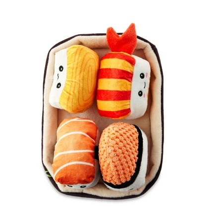 Vibrant Life Cozy Buddy Yummy Sushi Dog Toy Set, Small