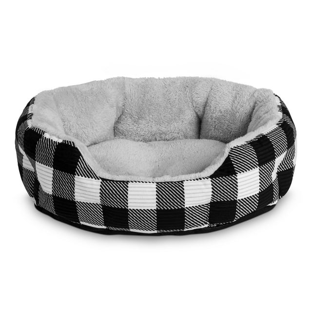 Vibrant Life Cuddler Black White Buffalo Cat-Dog Bed - Walmart.com