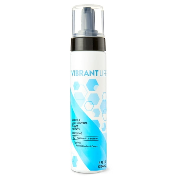 Vibrant Life Dander and Odor Reducing Waterless Foaming Cat Shampoo