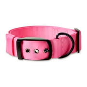Vibrant Life Diagonal Stripe Extra Wide Adjustable Reflective Collar for Dogs, Pink & Gray, Large