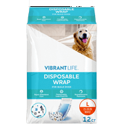 Vibrant Life Disposable Incontinence Protection Wraps for Male Dogs - LG - 12 Count