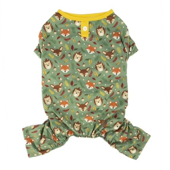 Vibrant Life, Dog Clothes, Forest Animal Dog Pajamas, Green, Medium