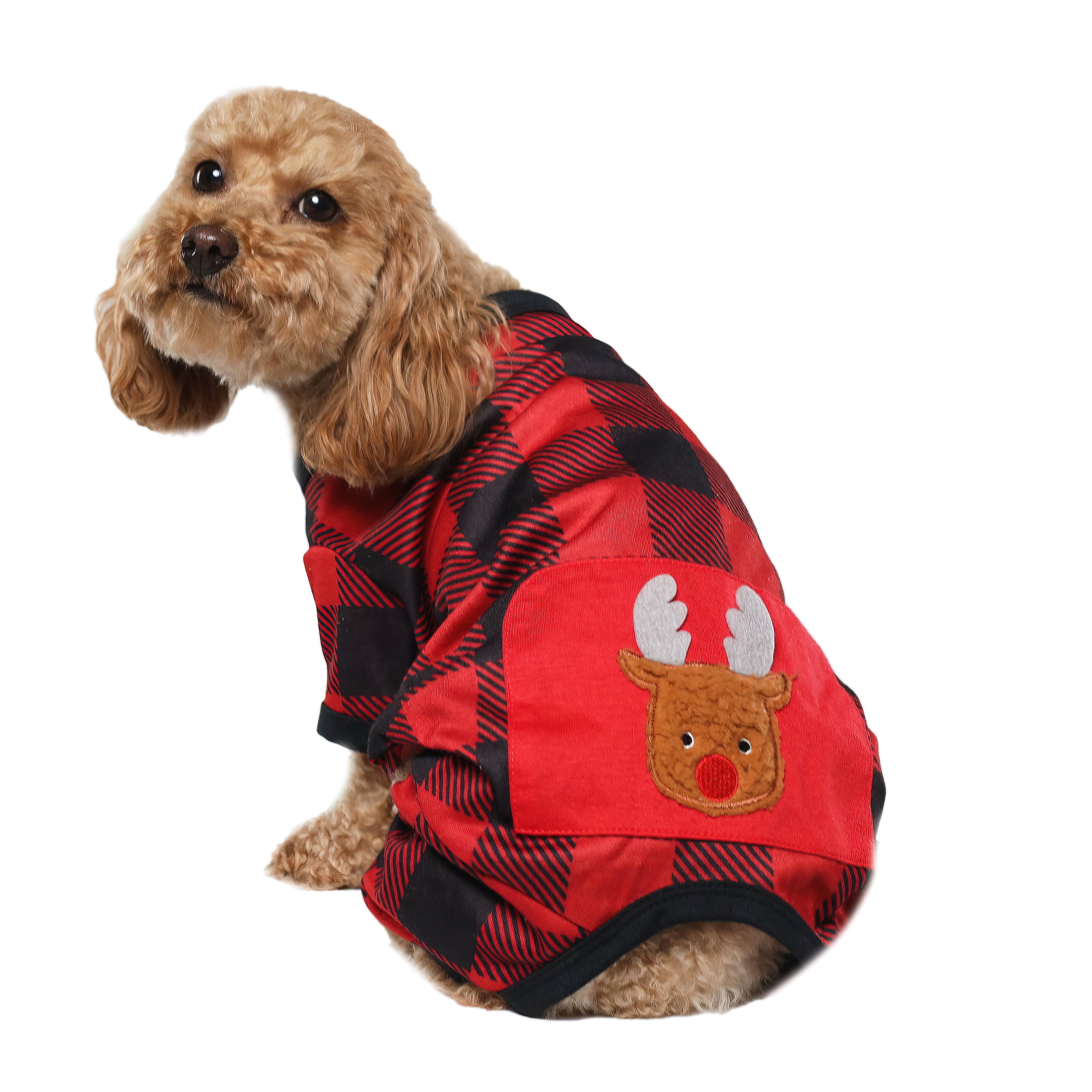 Vibrant Life Dog Clothes: Red & Black Plaid Jersey Pajamas for Dogs, Size  XS 