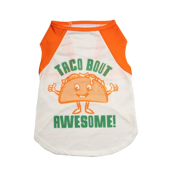 Vibrant Life, Dog Clothes, Taco Bout Awesome, Pet T-Shirt, Orange, L