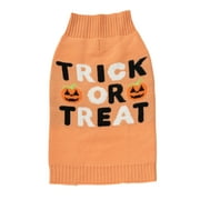 Vibrant Life, Dog and Cat Clothes, Trick or Treat Halloween Pet Sweater, Orange, Size XS