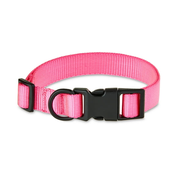 Vibrant Life Dog Collars, Solid Basic Pet Collar, Pink, Medium