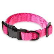Vibrant Life Solid Polyester Adjustable Dog Collar, Pink, XS