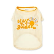 Vibrant Life, Dog and Cat Clothes, Stay Golden Pet T-Shirt, Tan, Small