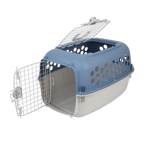Vibrant Life Small 2-Door Dog Kennel, Blue, 25 lb Limit