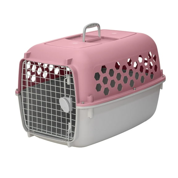 Vibrant Life 26" Plastic Portable Kennel for Dogs, Pink