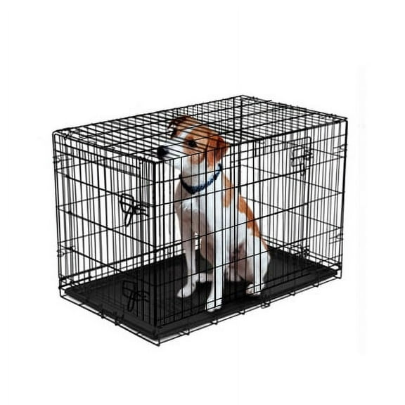 Vibrant Life Foldable 2-Door 22" Wire Crate for Dogs with Divider and Leak-Proof Tray