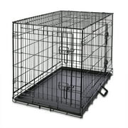 Vibrant Life Double Door Metal Wire Dog Crate with Leak-Proof Pan and Divider, 36 inch