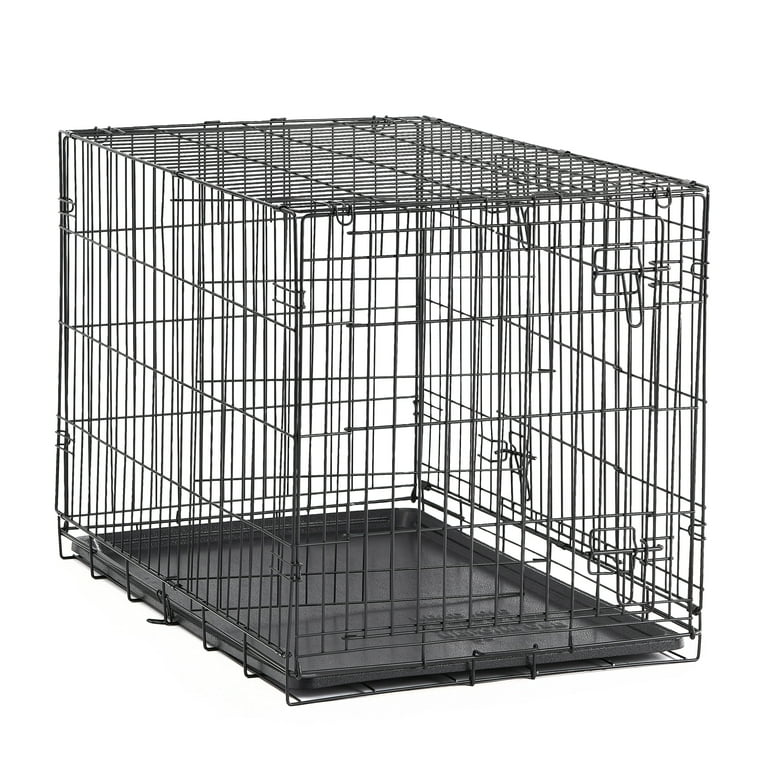 Vibrant Life Double Door Metal Wire Dog Crate with Leak-Proof Pan and  Divider，42 inch