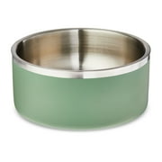 Vibrant Life Large 7.5-Cup Stainless Steel Double Wall Pet Bowl, Sage