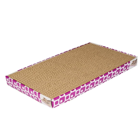 Vibrant Life, Durable Corrugate Cardboard Rectangle Shaped Cat Scratcher Pad, XL, Multi-Color