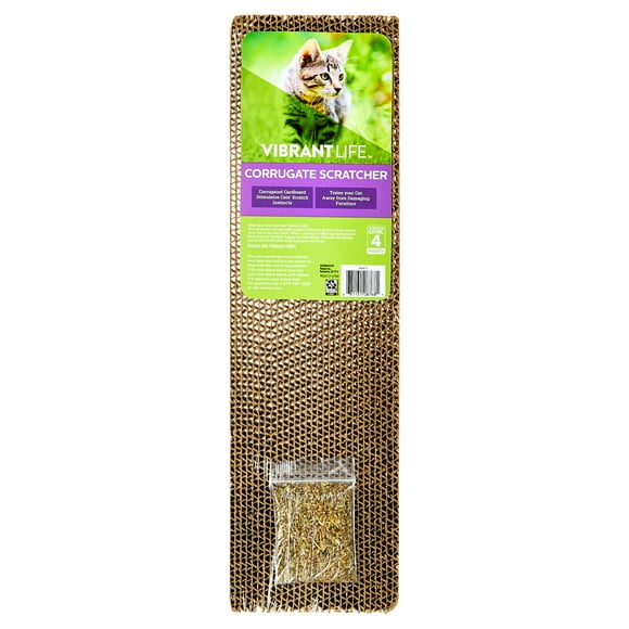 Vibrant Life Durable Corrugated Cardboard Cat Scratching Pad, Multicolored, One Size