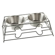 Vibrant Life Large 7.6-Cup Stainless Steel Pet Double Diner, Silver