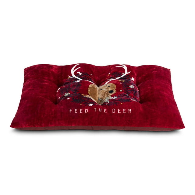 Vibrant Life Extra Large Dog Bed, Plush Tufted Deer Print