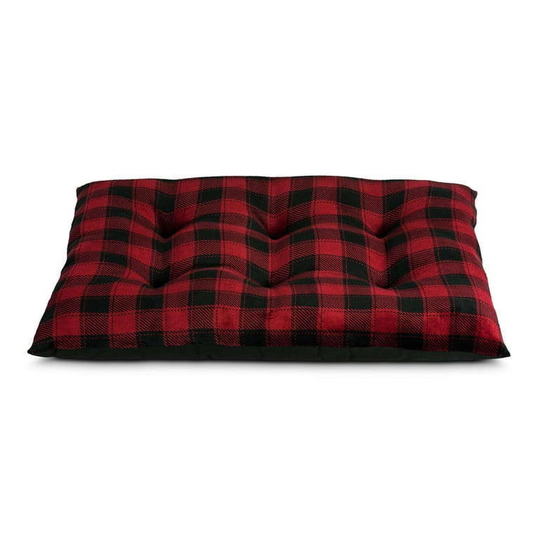 Vibrant Life Extra Large Dog Bed Plush Tufted Red Buffalo Plaid Walmart