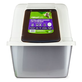 Vibrant Life Extra-Large Hooded Enclosed Cat Litter Box, White