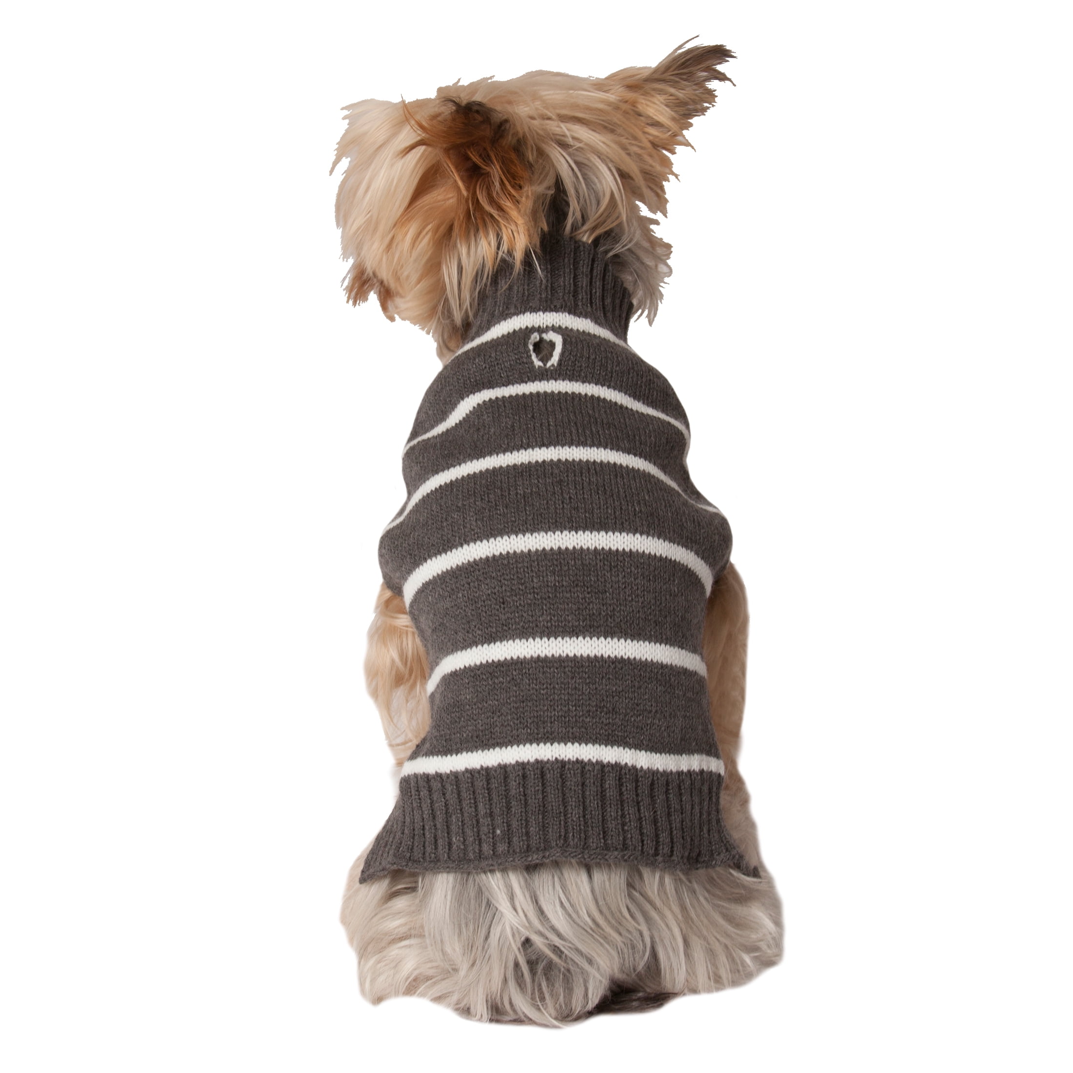 Vibrant Life Fall Gray Basic Striped Dog Sweater