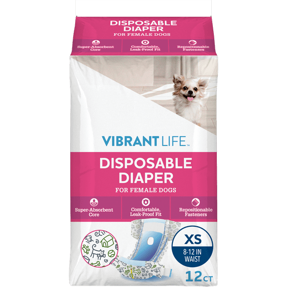 Vibrant Life Female Dog Diapers - XS