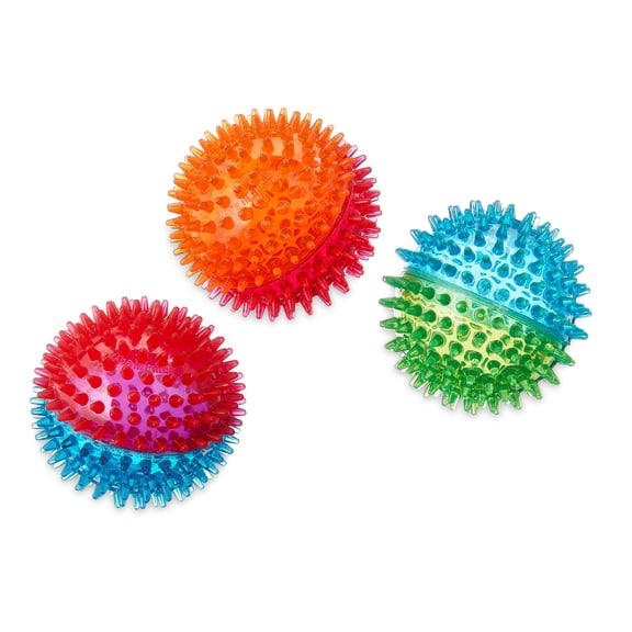 Vibrant Life Fetch Buddy Spikey Ball Dog Toy, Medium, Color May Vary, Chew Level 3