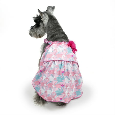 Vibrant Life Flamingo Dog Tank Dress, Medium