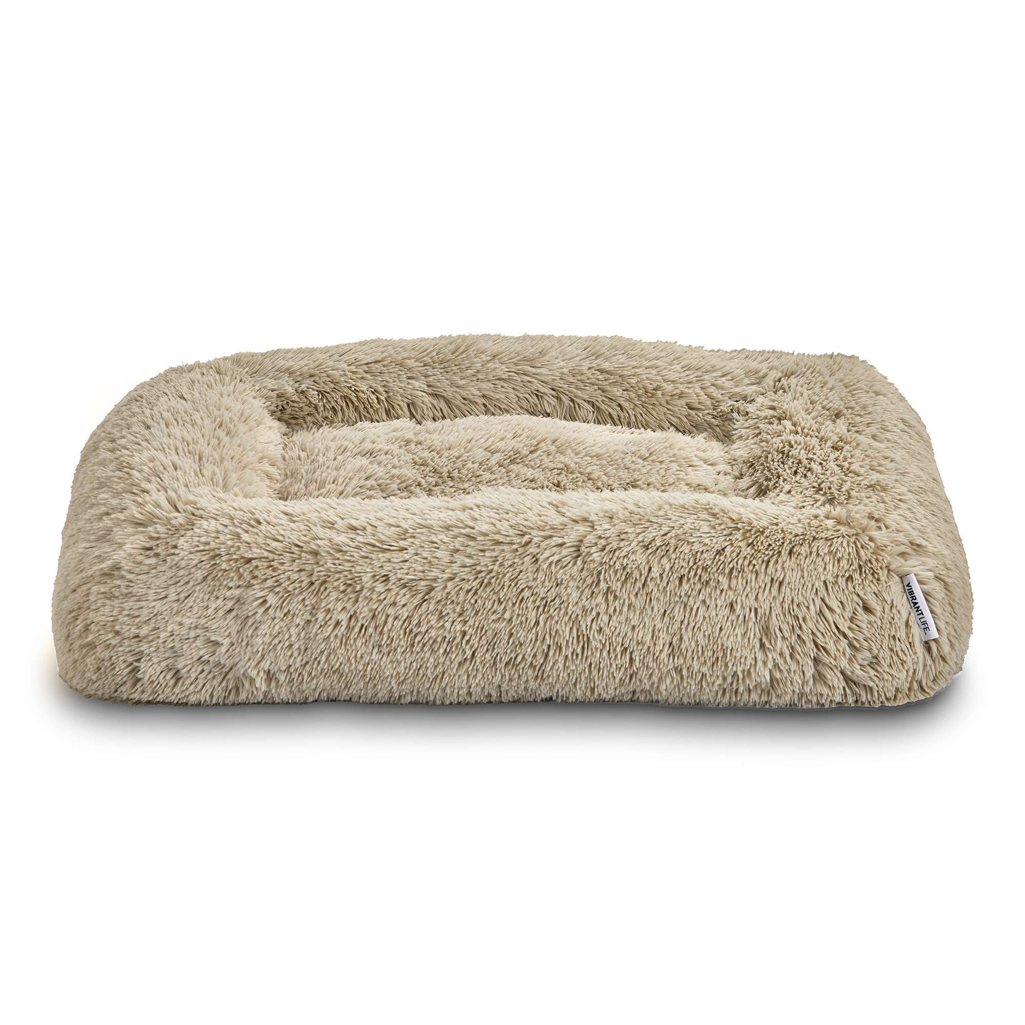 Vibrant Life Furry Bolster Dog Bed, Large, Oatmeal 35 inch x 25 inch Vibrant Life Furry Bolster Dog Bed, Large, Oatmeal 35 inch x 25 inch