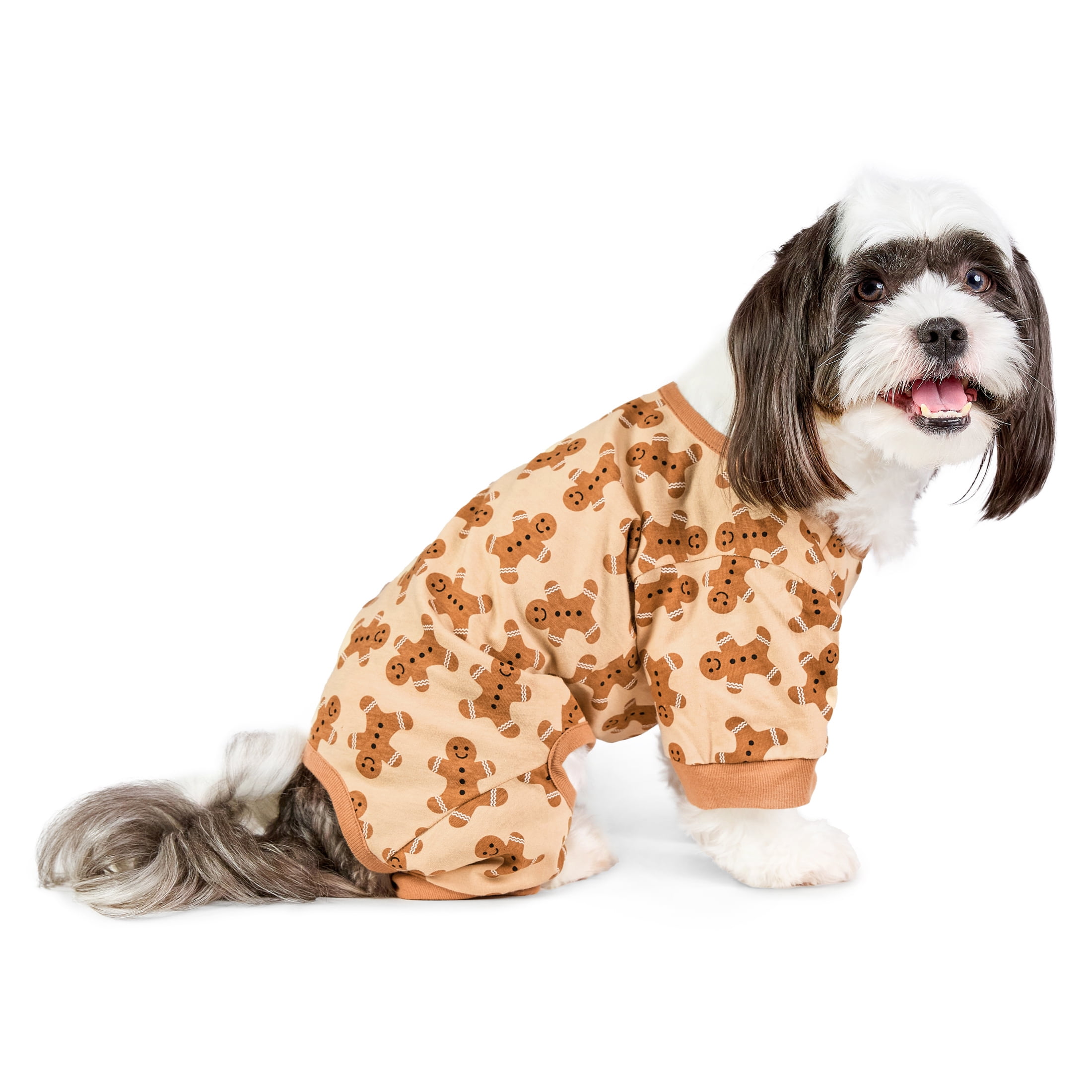 Walmart promo code:  Vibrant Life Gingerbread Man Dog & Cat Pajamas, Beige, Small