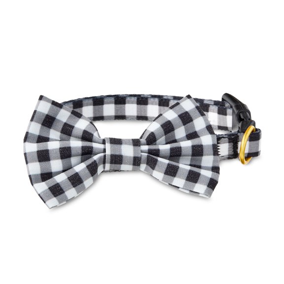 Vibrant Life Gingham Bow Tie Fashion Dog Collar, Multi-Color, Small