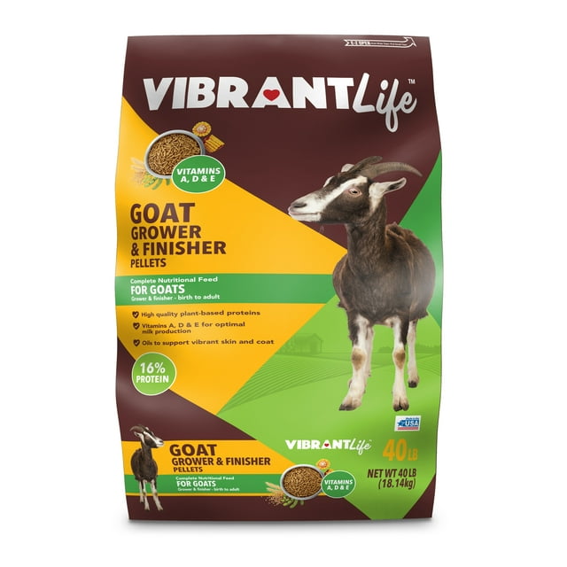 Vibrant Life Goat Grower & Finisher Pellet Feed, 40 lbs
