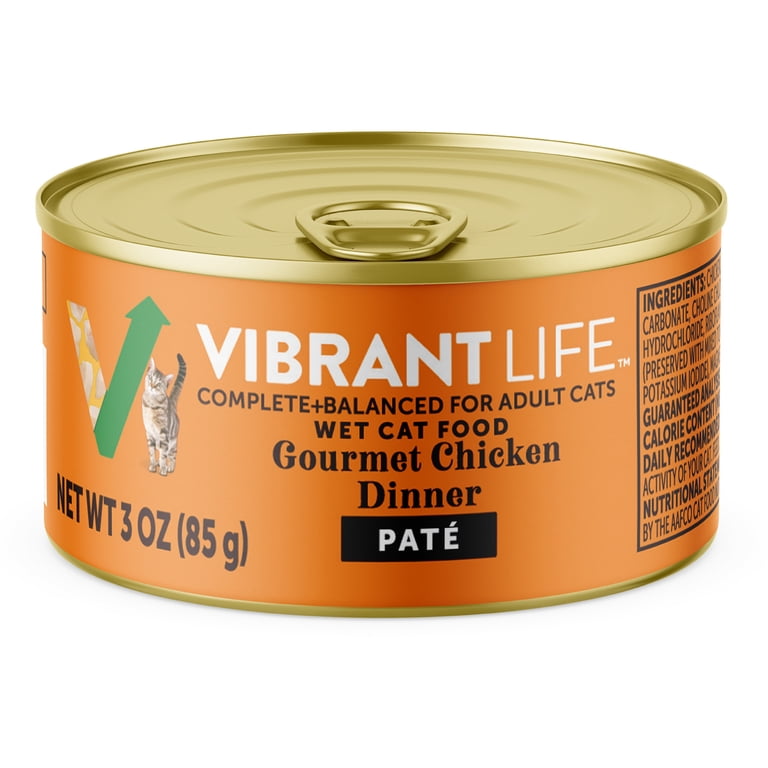 Vibrant Life Gourmet Chicken Pate Wet Cat Food, 3 oz Can - Walmart.com