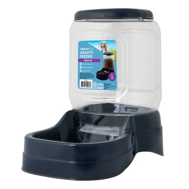 Vibrant Life Gravity Pet Feeder, Blue, Medium for Dogs and Cats, 5 Pound Capacity
