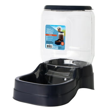 Vibrant Life Gravity Pet Feeder Dry Food Treat Dispenser Station with Lid, Large for Dogs and Cats, Blue, 10 Pound Capacity