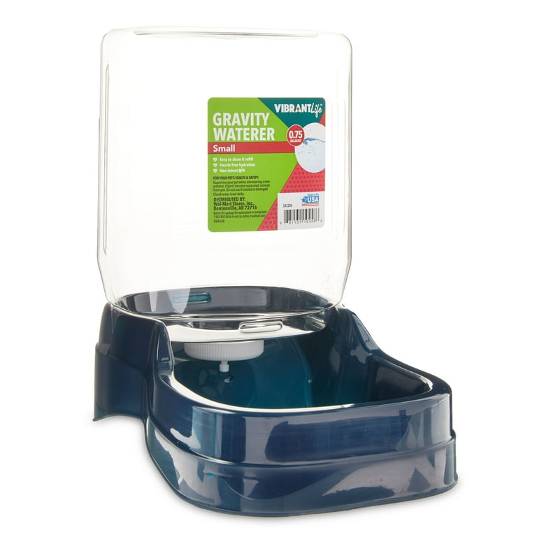Vibrant Life Gravity Pet Waterer Dark Blue Small for Cats and