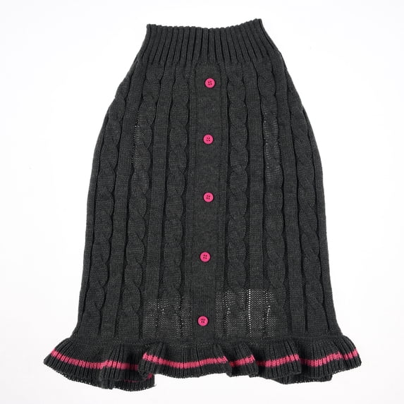 Vibrant Life Gray Wavycable Dog Sweater, XXS