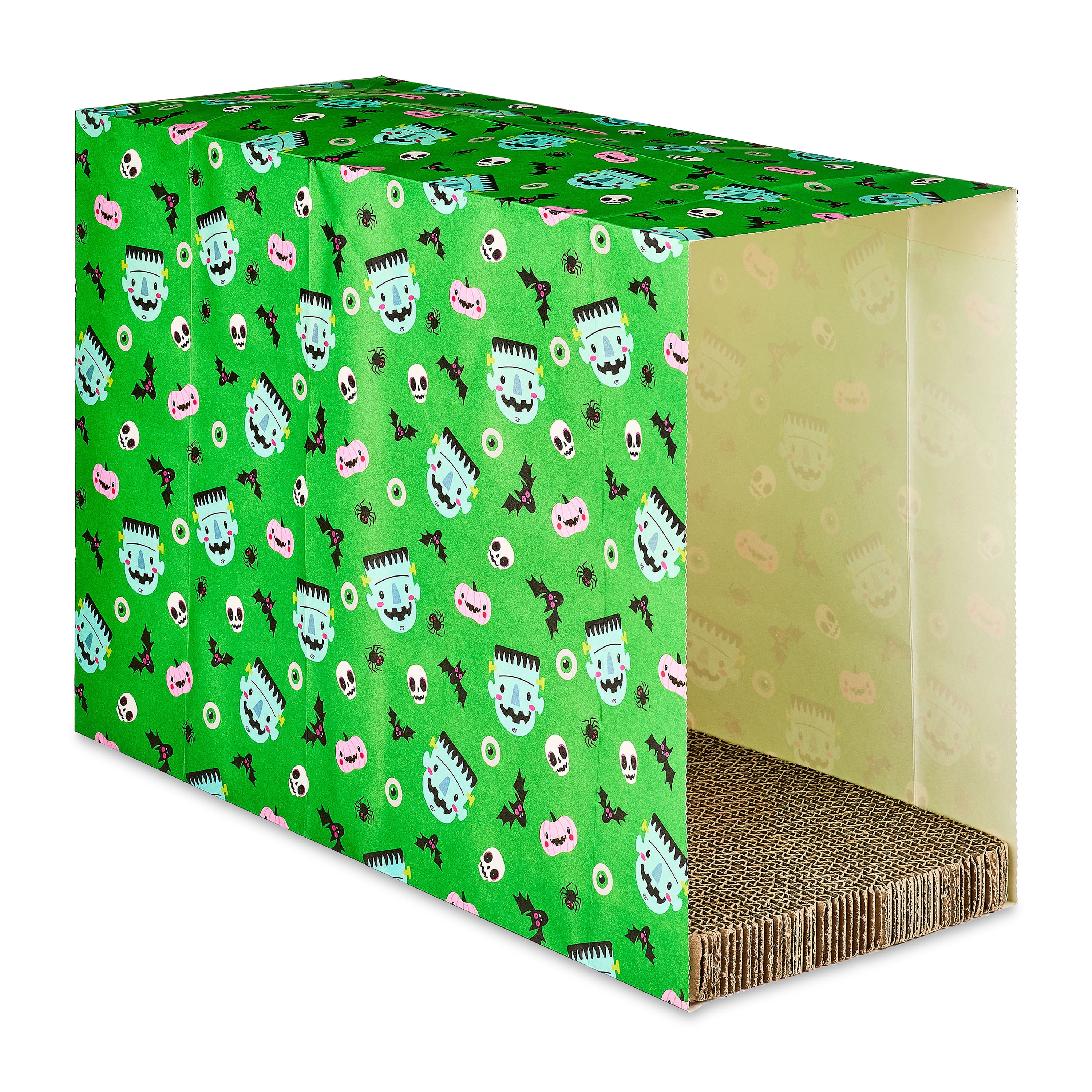 Vibrant Life Halloween Cat Scratching Pad, Frankenstein Paper Bag, Corrugate Base, Natural Catnip, Green