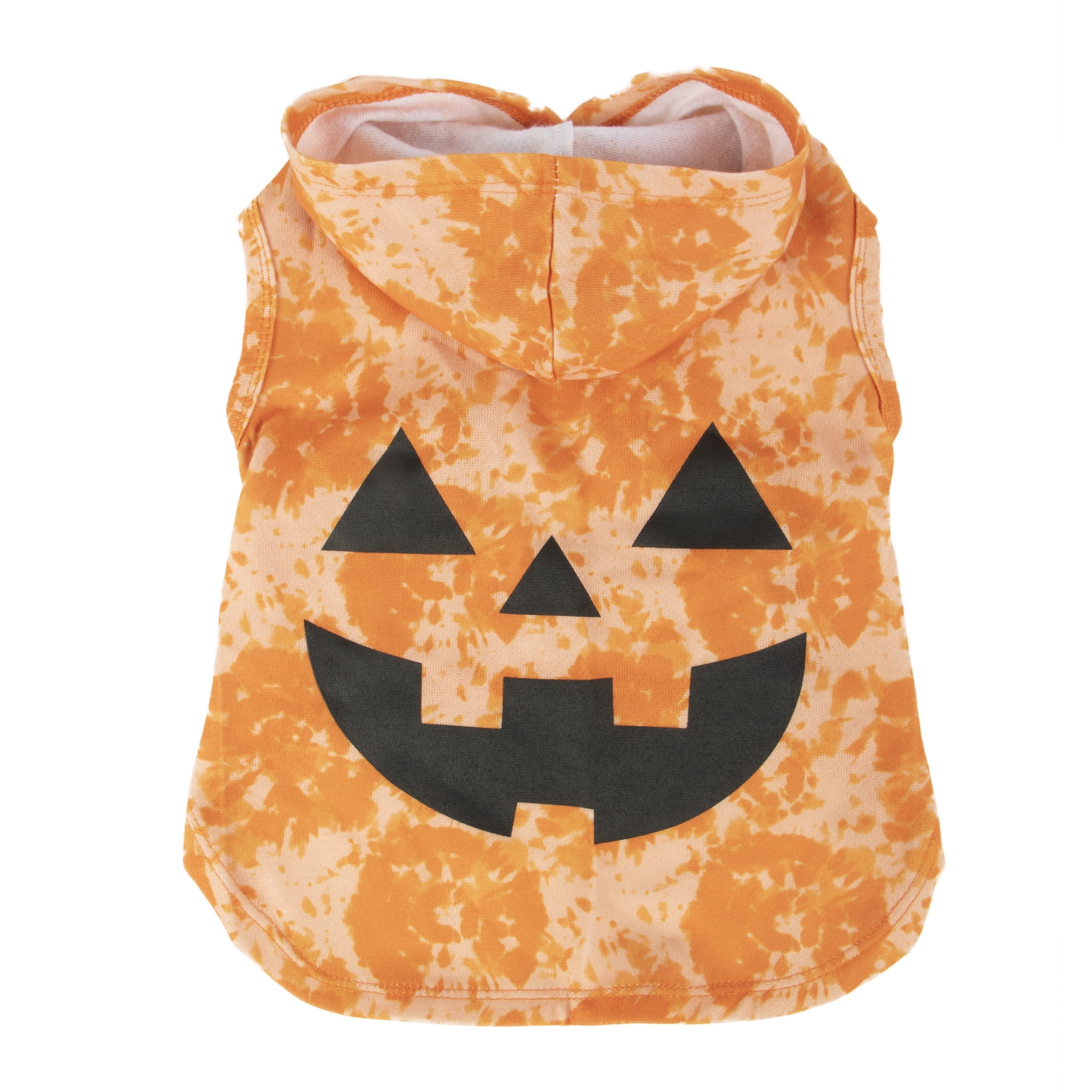 Vibrant Life Halloween Dog Clothes, Orange Jack-O-lantern Hoodie, for Dogs or Cats, Size XXS