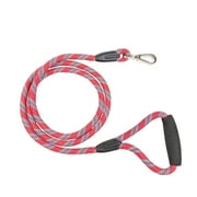 Vibrant Life Heavy Duty Reflective Rope Dog Leash, Red, 6Ft. Long