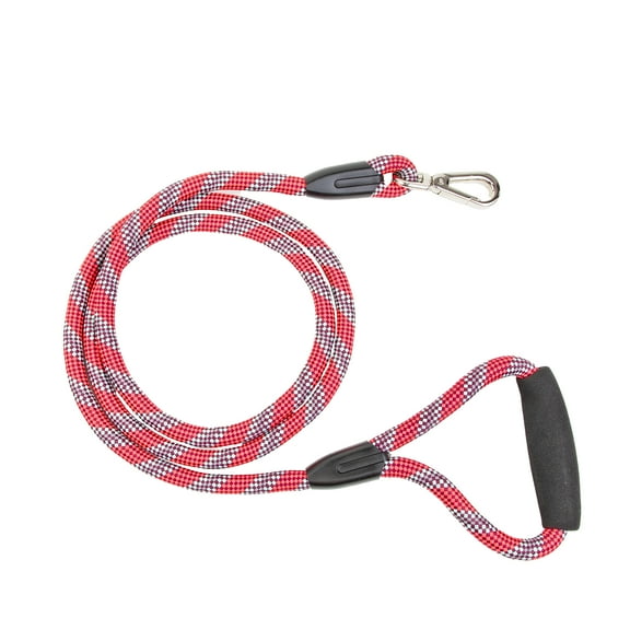 Vibrant Life Heavy Duty Reflective Rope Dog Leash, Red, 6Ft. Long